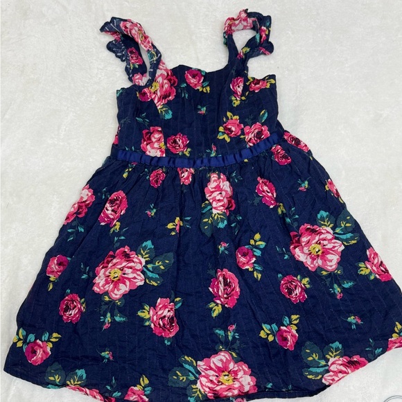 Floral Kids Dress with Ruffle Straps - Picture 2 of 7